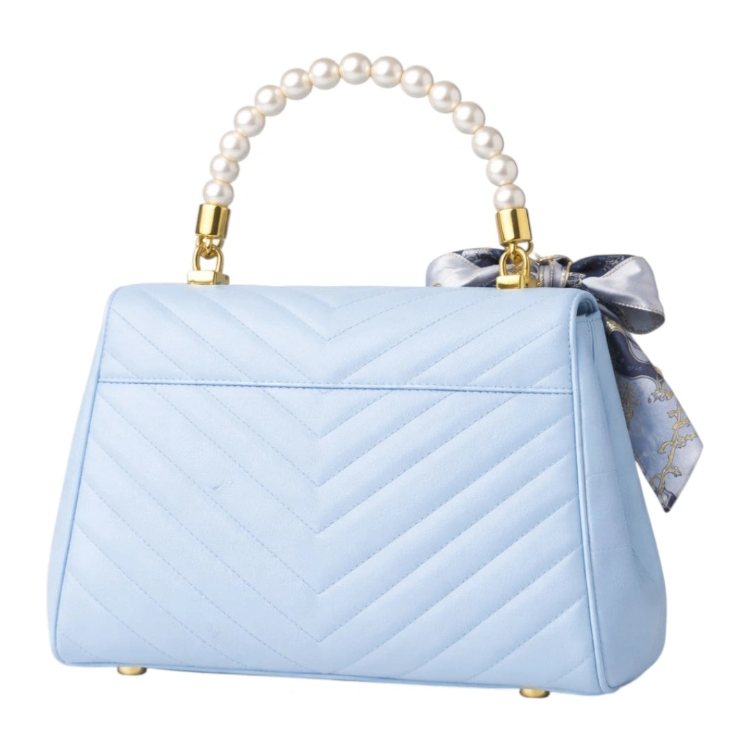 Velzir Elegant Pearl Handle Quilted Handbag